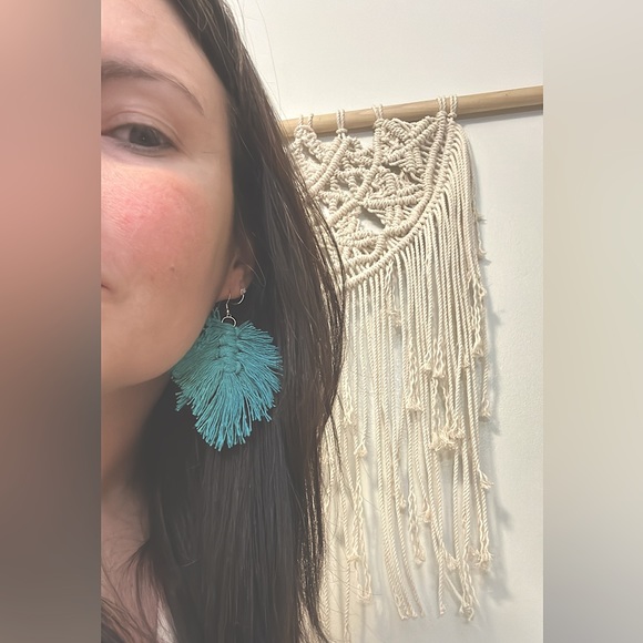 NEW: Macramé Feather-Weight Macrame Dangle 100%Cotton Earrings Every Color A…….. - Picture 9 of 16